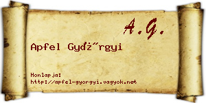 Apfel Györgyi névjegykártya