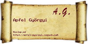 Apfel Györgyi névjegykártya
